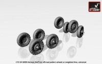 AR AC7340   1/72 Mercedes G4 wheels with weighted tires, off-road pattern (attach3 17360)